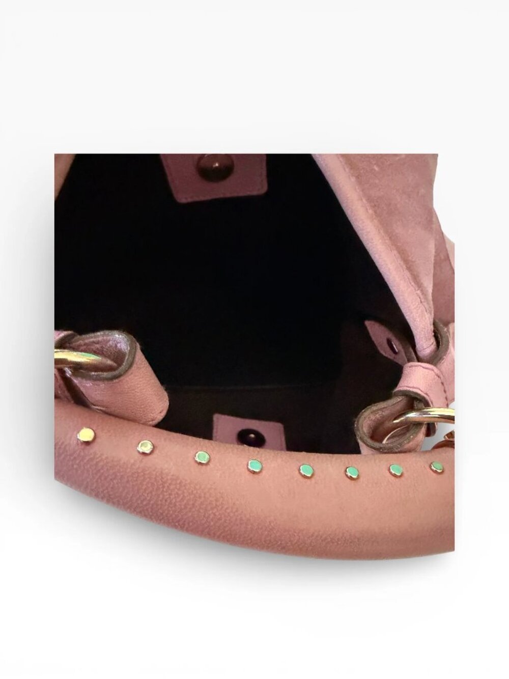 Tom Ford YSL Mombasa St. Tropez Pink Suede Ruffle Vintage Handbag - Picture 10 of 10